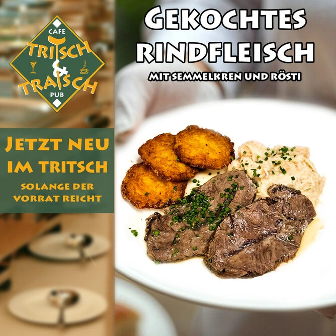Gekochtes Rindfleisch mit Semmelkren und Rösti